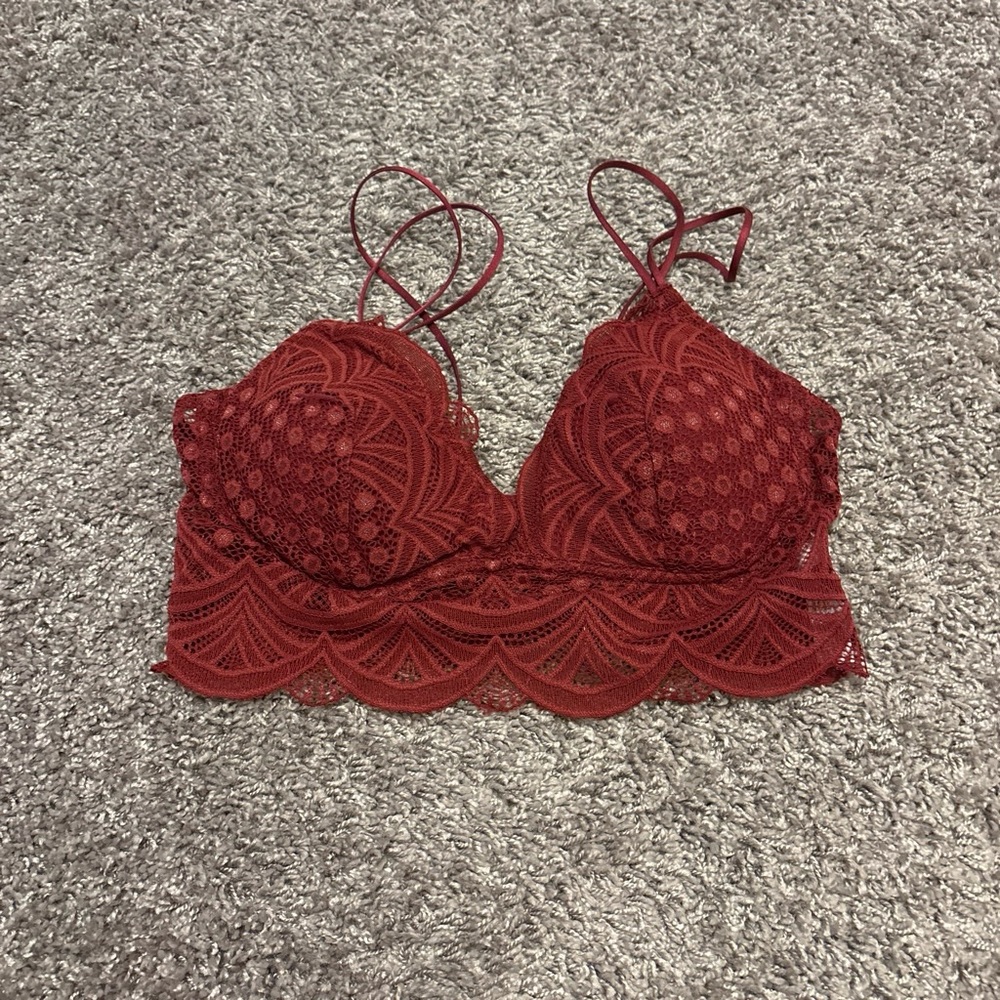 Auden Lace Bralette in Burgundy Red
